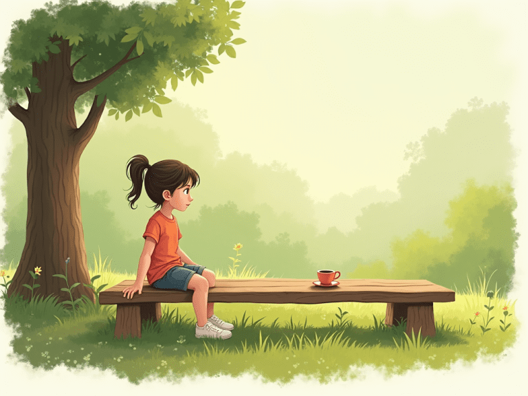 bambina seduta su panchina